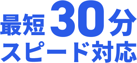 最短30分スピード対応